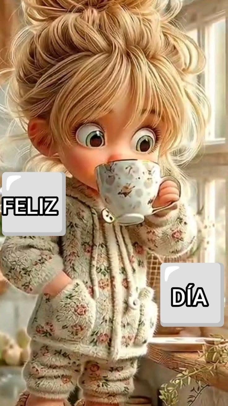 buenos dias con un cafe rico