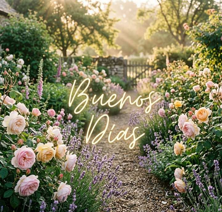 buenos dias imagen jardin primavera flores