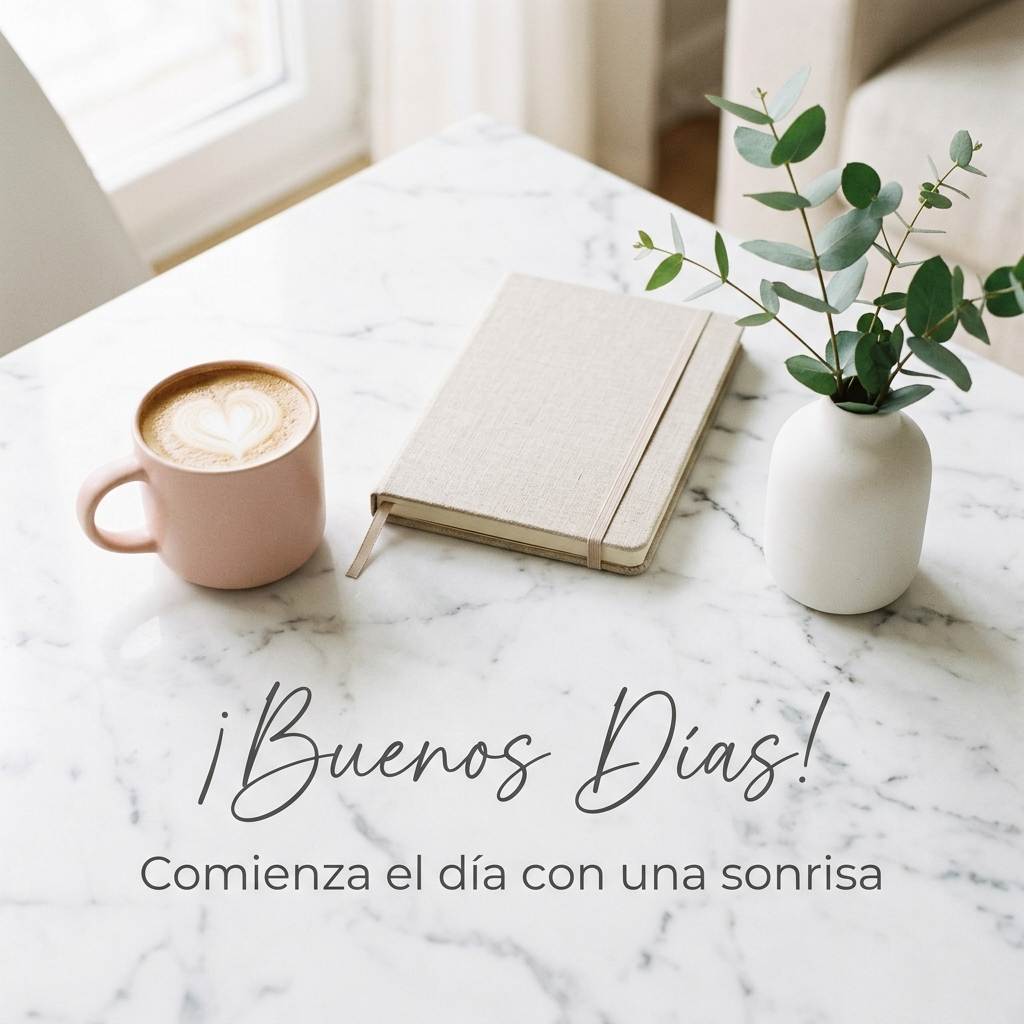 buenos dias imagen minimalista taza corazon