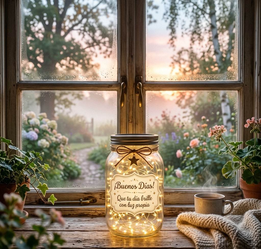 buenos dias imagen magica ventana luces jarra