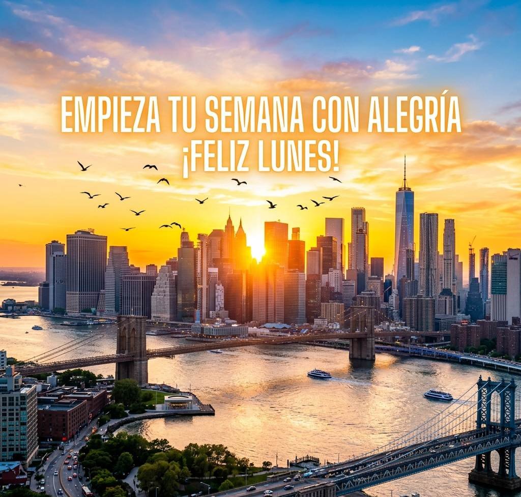 buenos dias inicio de semana amanecer ciudad