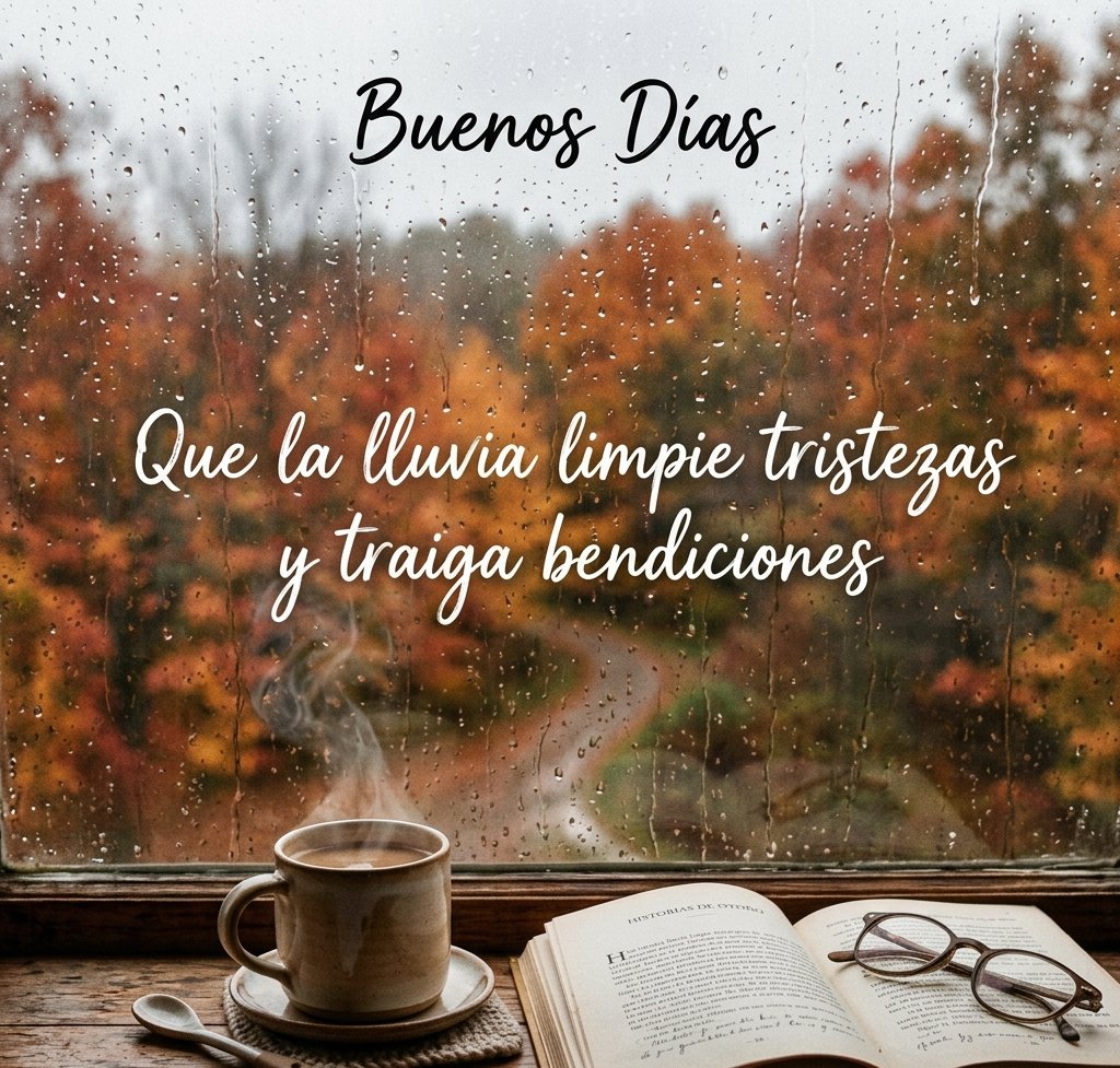 buenos dias lluviosos ventana cafe libro