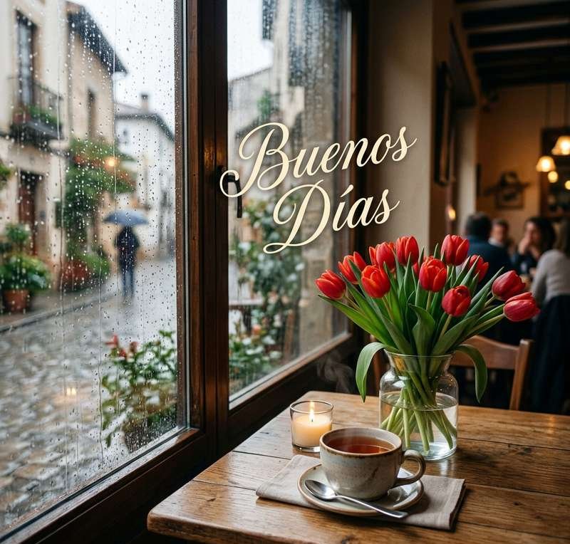 buenos dias lluviosos bonito