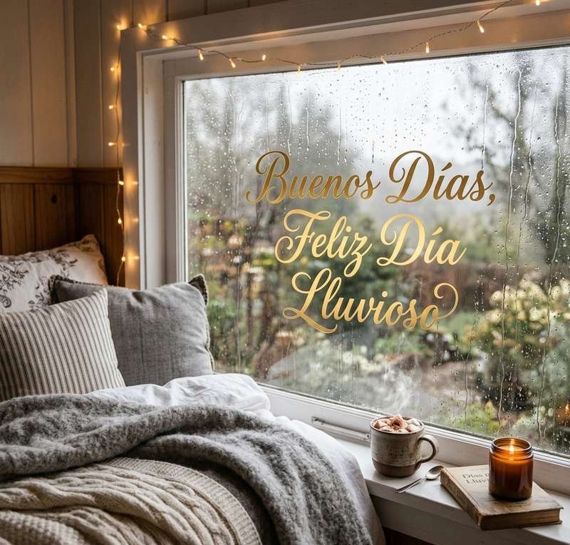 buenos dias lluviosos ventana