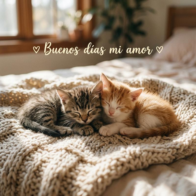 buenos dias mi amor gatitos tiernos