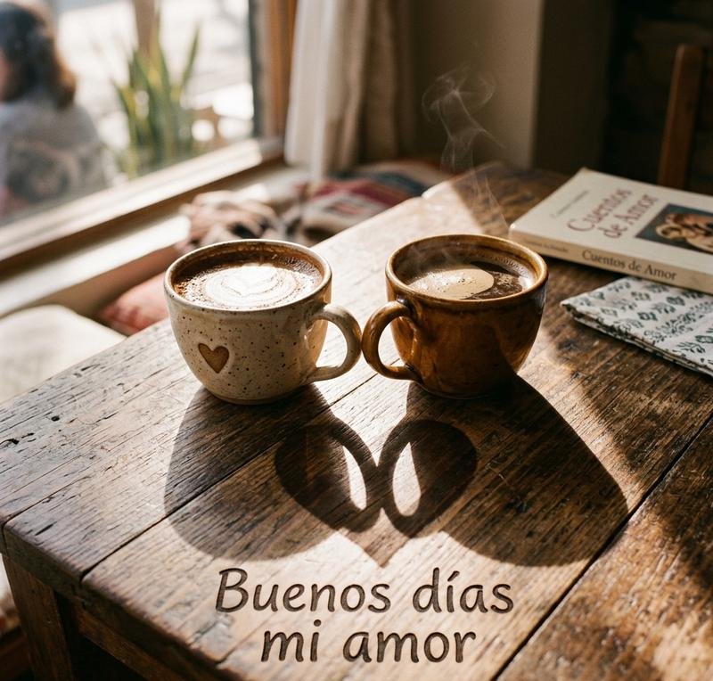 buenos dias mi amor tazas corazon