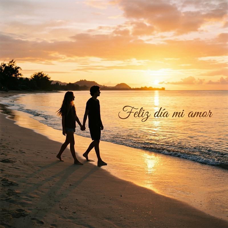 feliz dia mi amor playa amanecer