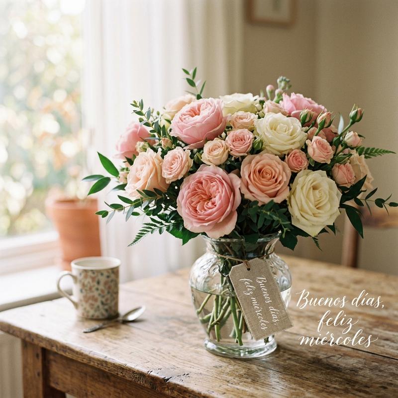 buenos dias miercoles flores
