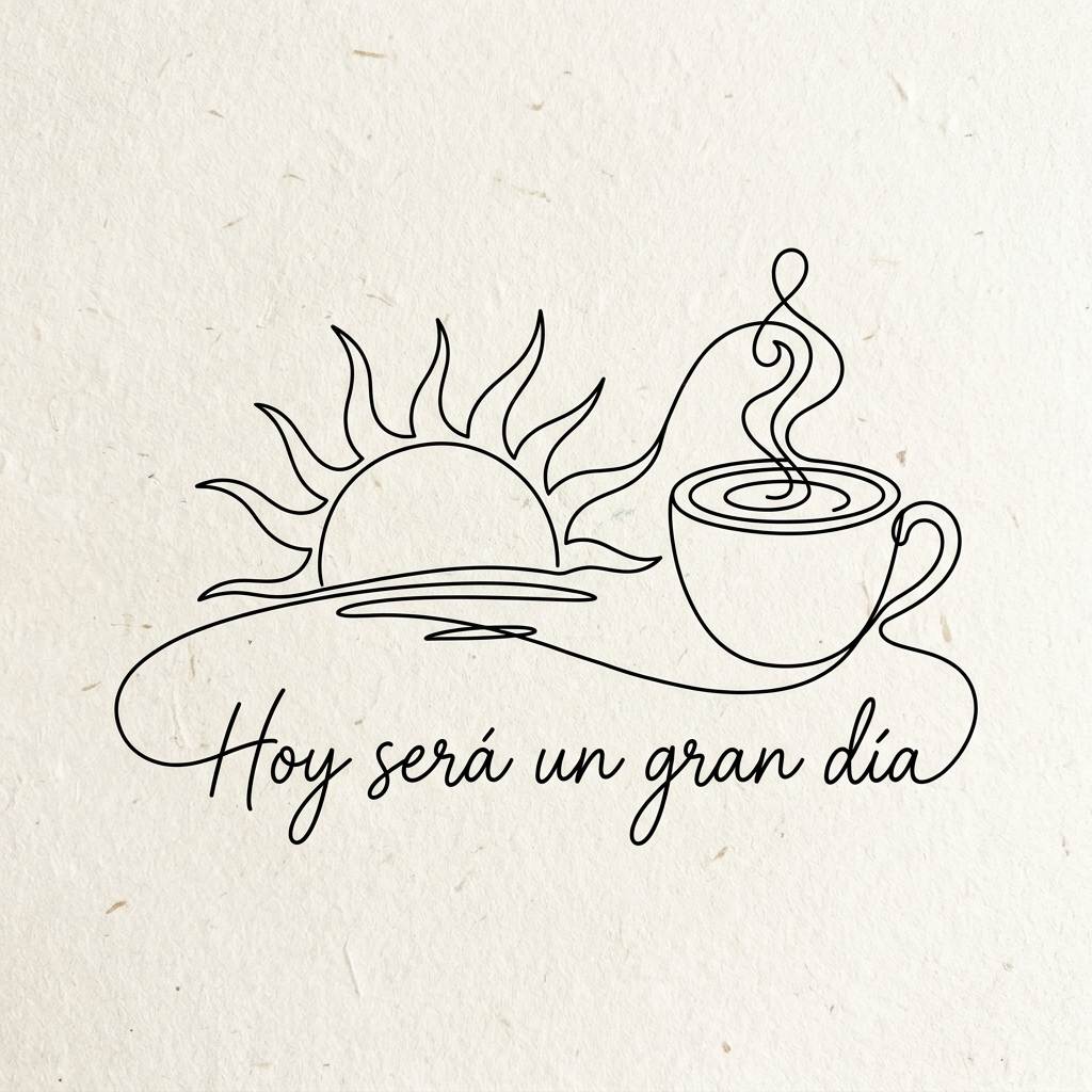 buenos dias minimalistas line art sol