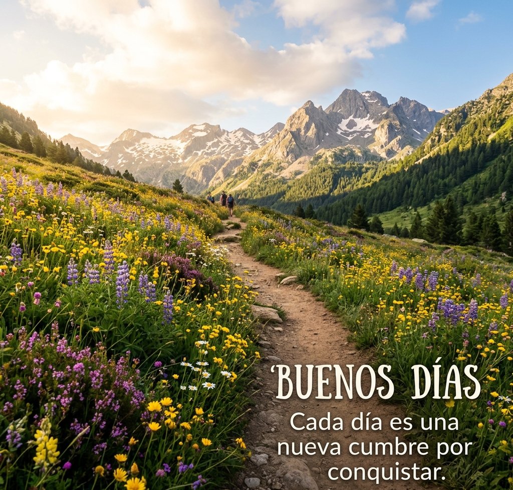 buenos dias montana sendero flores silvestres