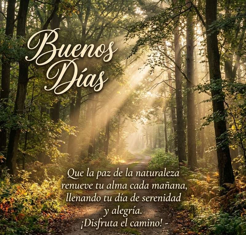 buenos dias naturaleza sendero bosque