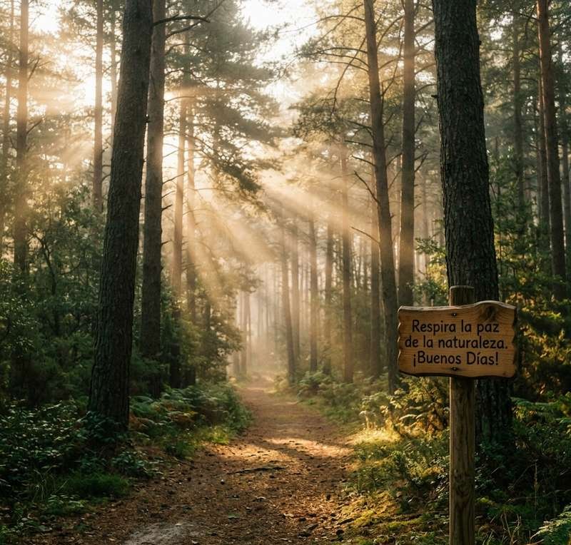 buenos dias naturaleza bosque bruma