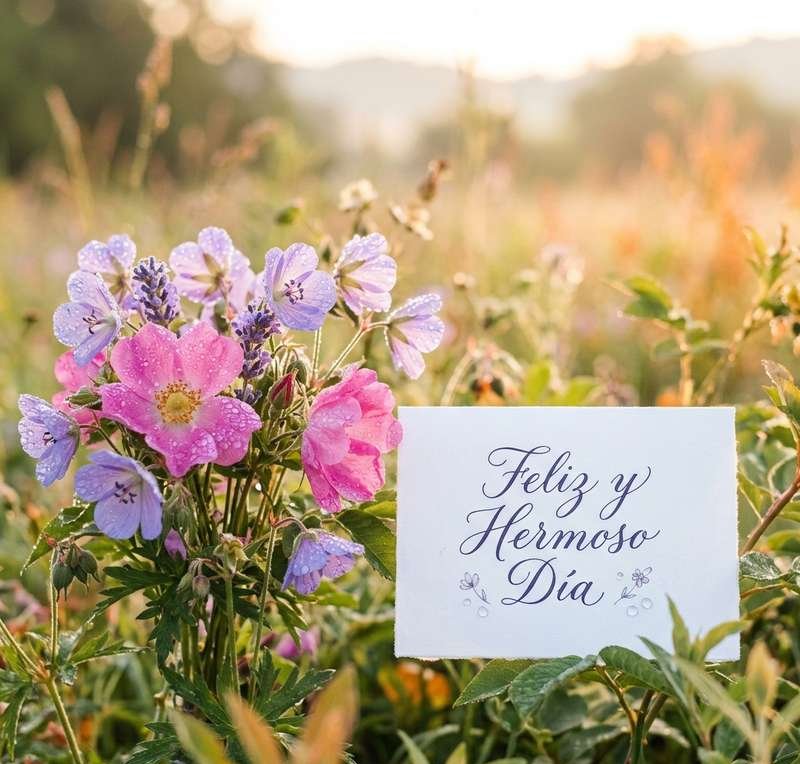 buenos dias naturaleza flores de rocio