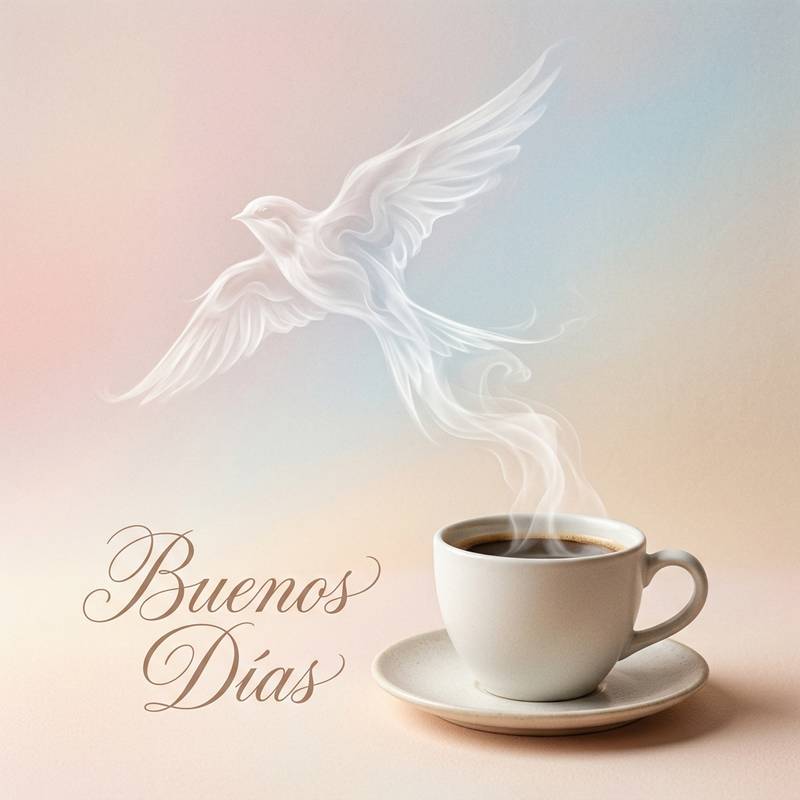 buenos dias originales taza cafe pajaro vapor