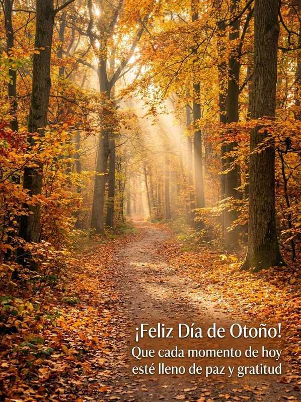 Buenos dias otono bosque dorado