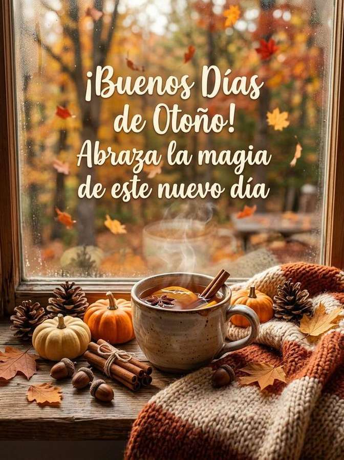 Buenos dias otono calabaza canela