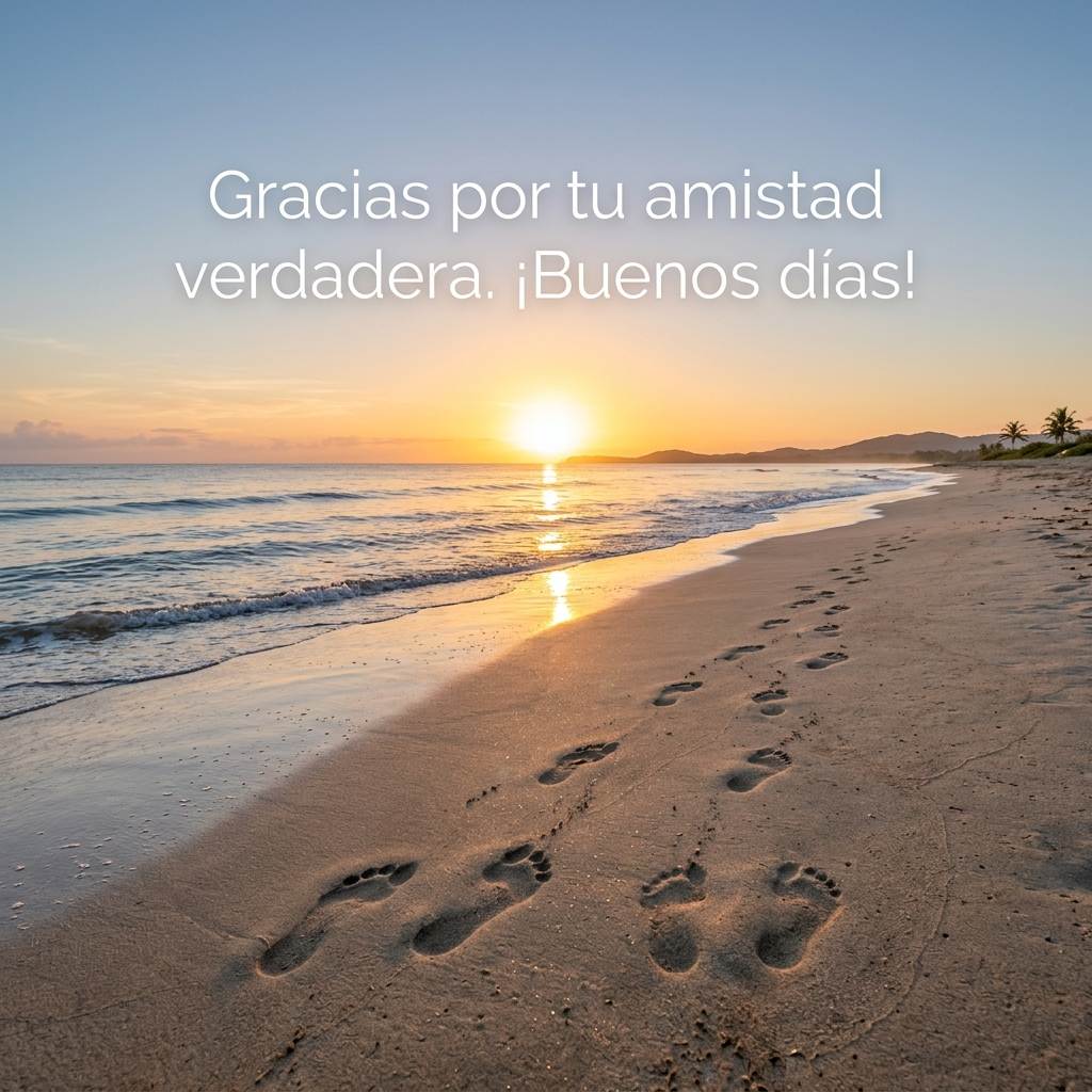 buenos dias amiga huellas playa