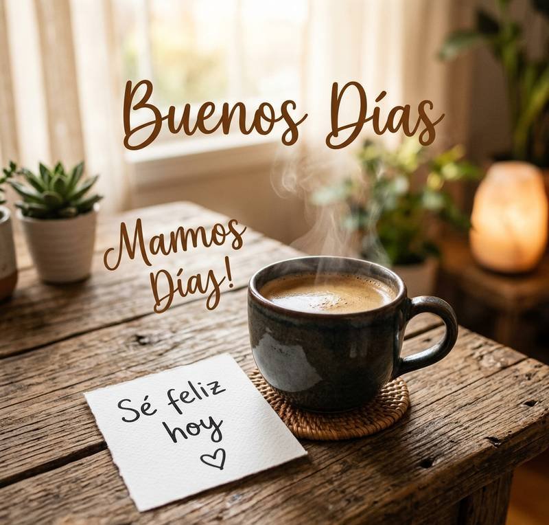 buenos dias positivos taza nota se feliz hoy