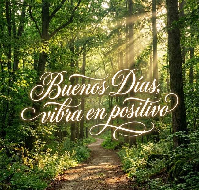 buenos dias positivos sendero bosque luz sol