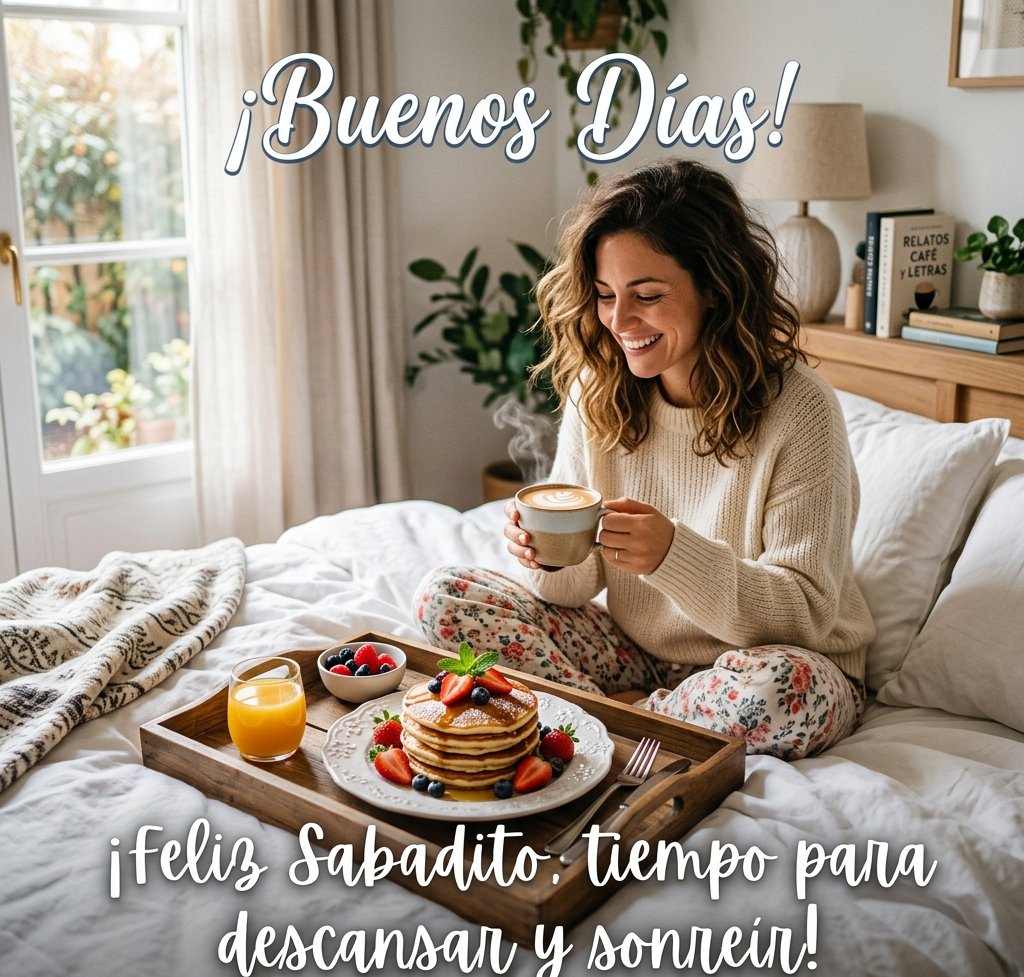 buenos dias sabadito desayuno cama panqueques