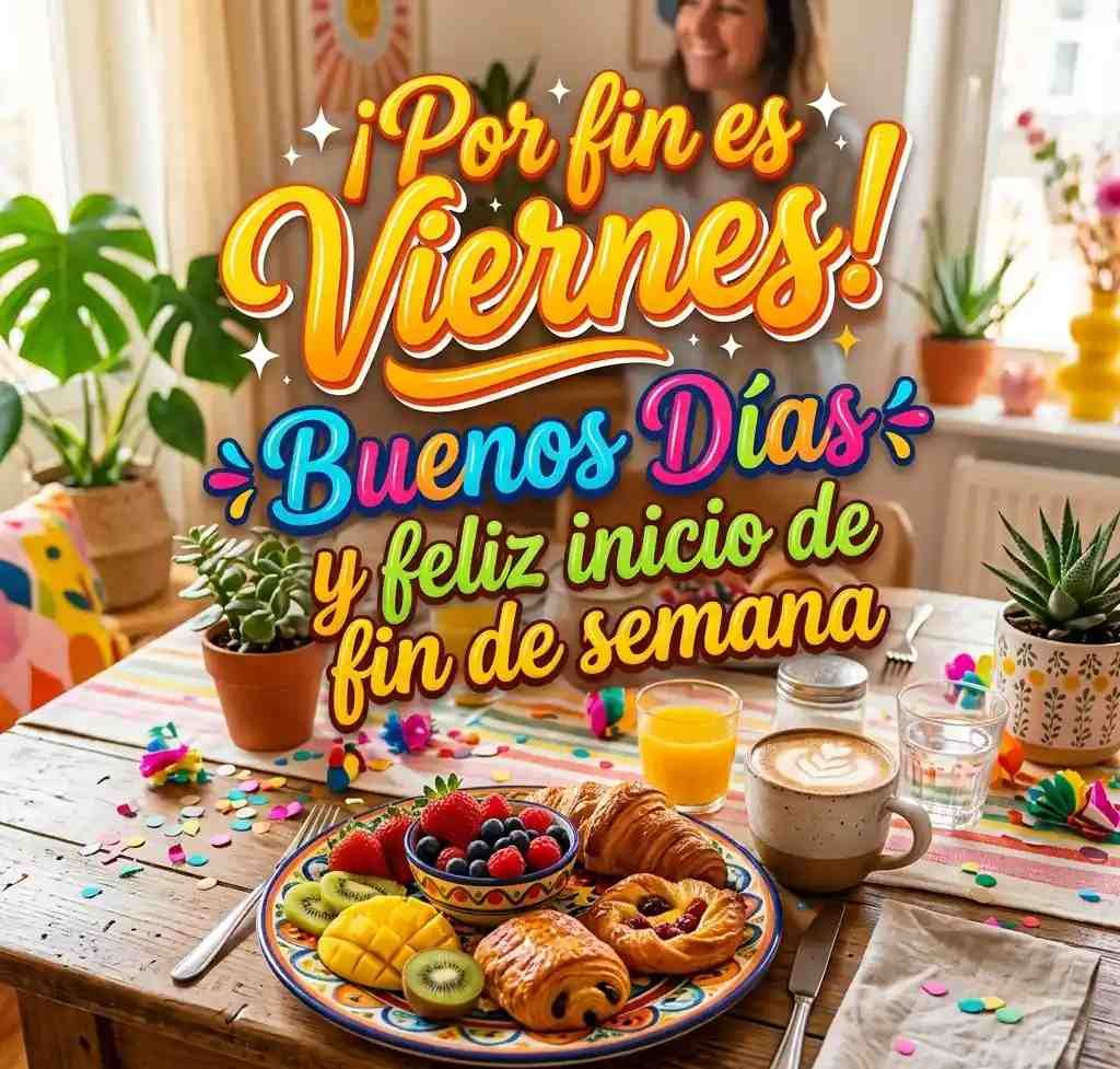 buenos dias feliz viernes y fin de semana