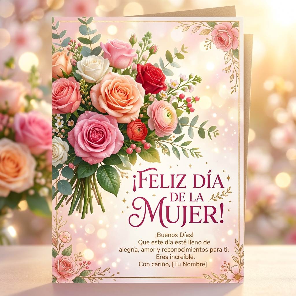 feliz dia de la mujer flores