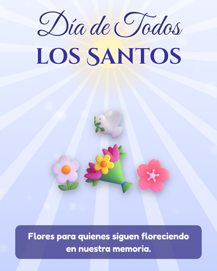 dia de todos los santos con flores y paloma blanca