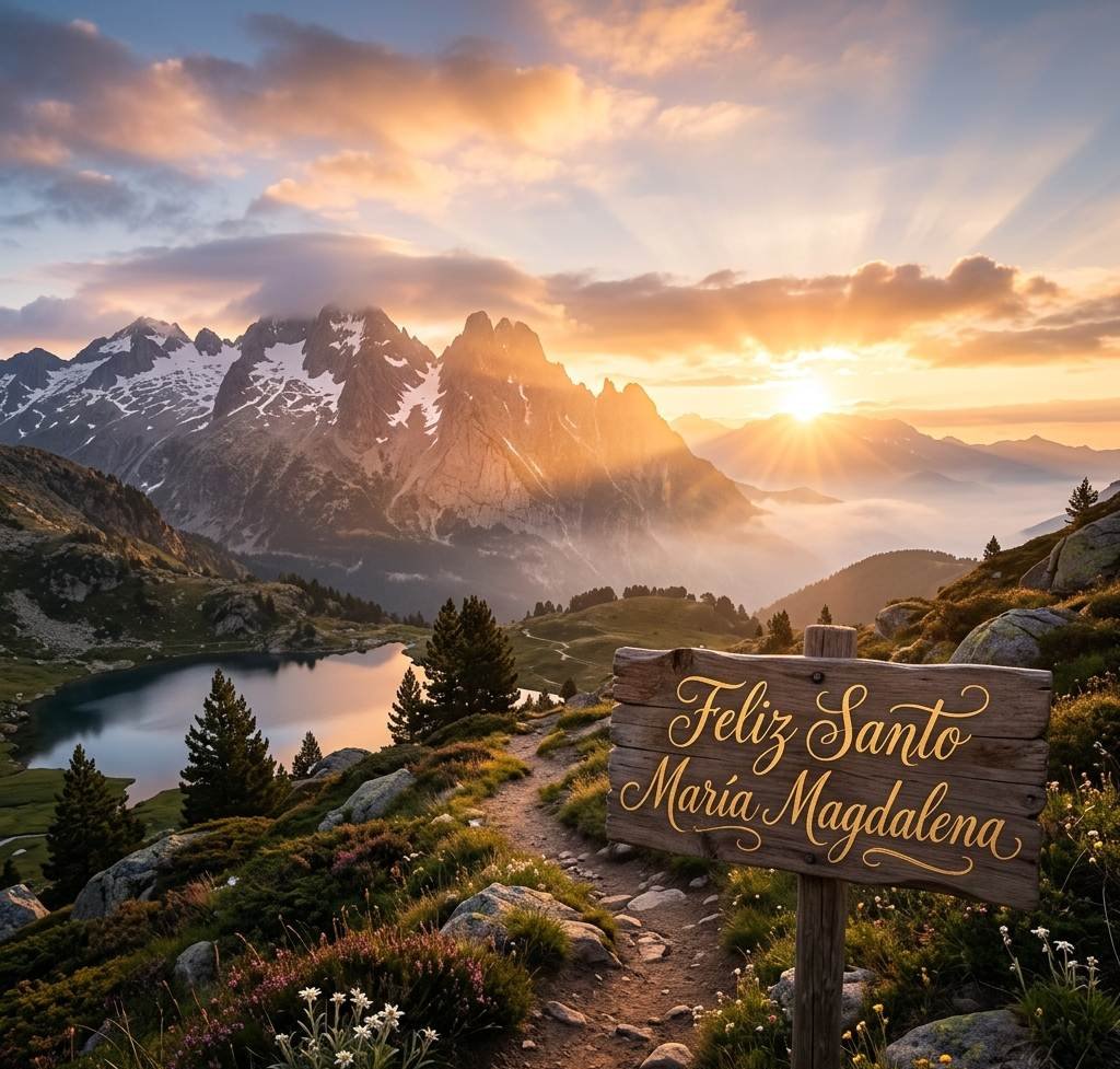 feliz santo maria magdalena amanecer montanas