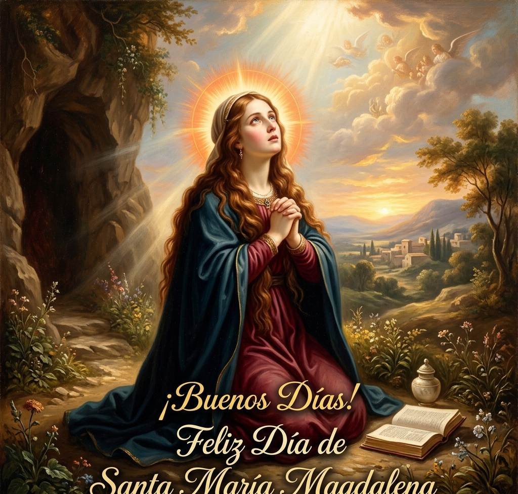 santa maria magdalena buenos dias pintura al oleo