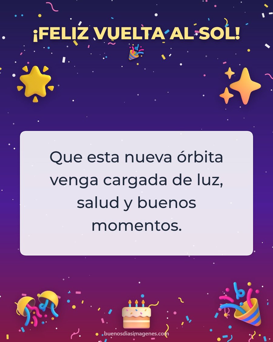 tarjeta de cumpleaños original feliz vuelta al sol