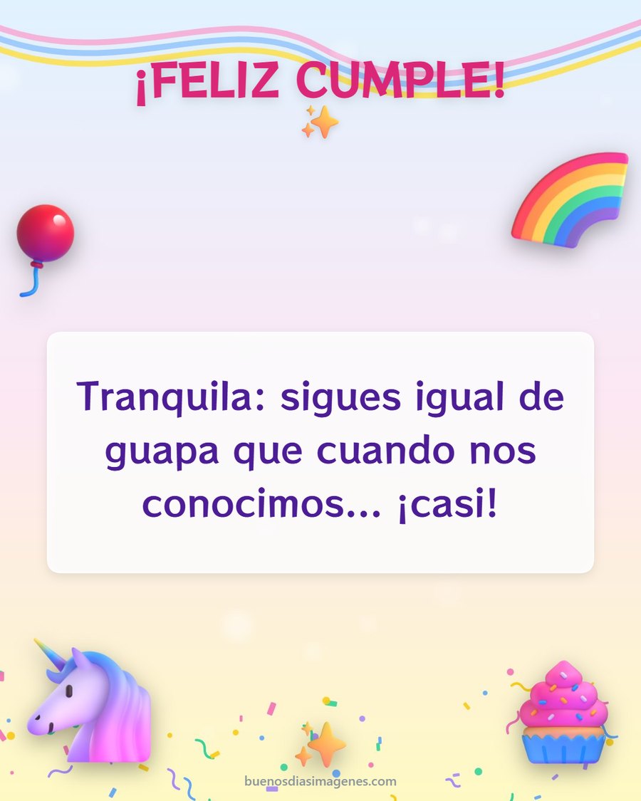 tarjeta de cumpleaños divertida para una amiga con unicornio