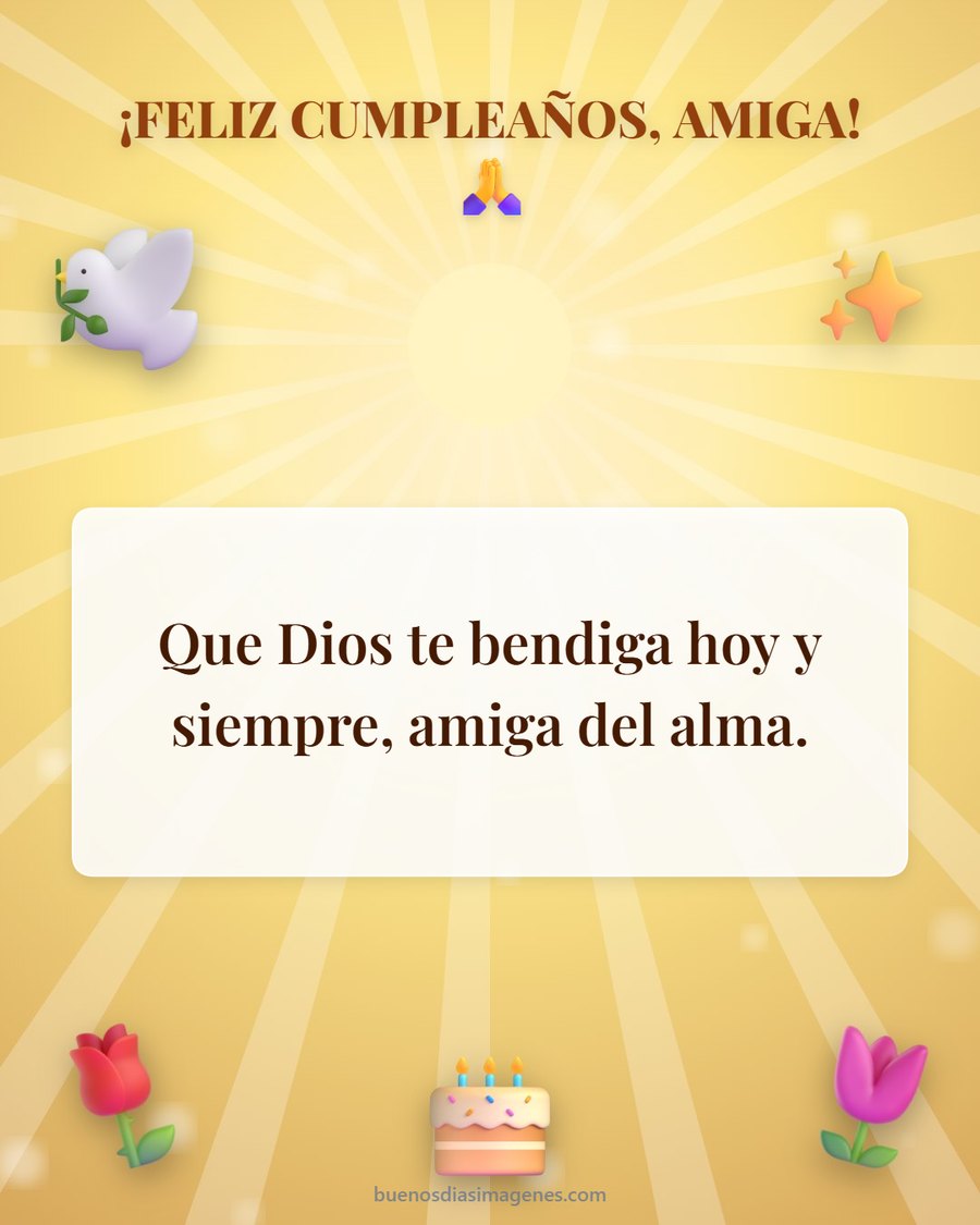 tarjeta de cumpleaños para amiga con bendiciones