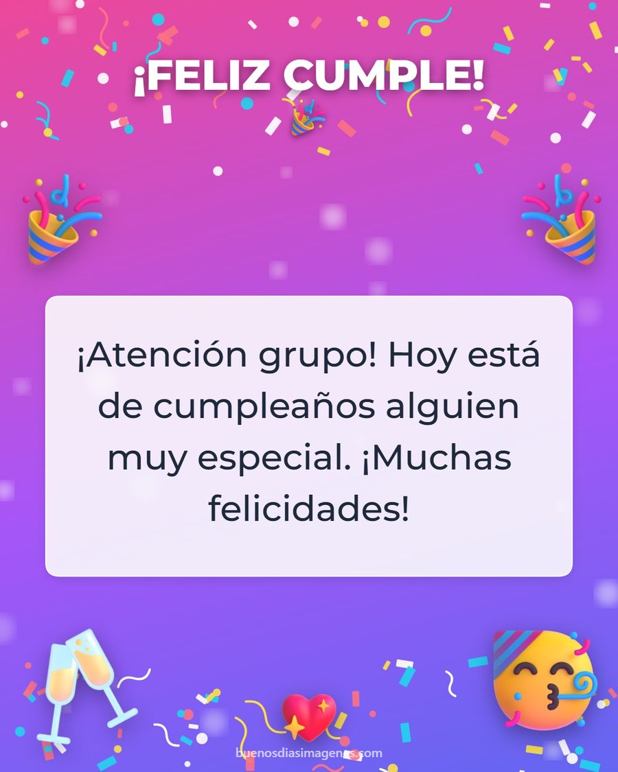 felicitacion de cumpleaños para grupo de whatsapp